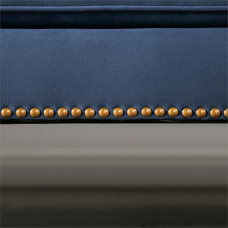 Furniture of America Tidi Transitional Fabric Tufted Loveseat in Blue