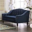 Furniture of America Tidi Transitional Fabric Tufted Loveseat in Blue