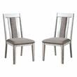 Furniture of America Fie Rustic Wood Padded Side Chair in White (Set of 2)