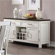 Furniture of America Fie Rustic Wood Multi Storage Server in Weathered White