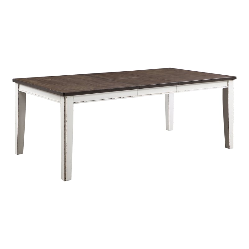 Furniture of America Fie Rustic Solid Wood 7-Piece Dining Table Set in White