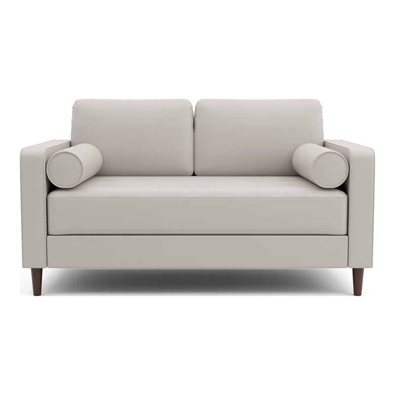 Furniture of America Oppio Faux Leather Loveseat with USB Port in Ivory