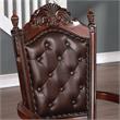 Furniture of America Dian Solid Wood Tufted Arm Chair in Cherry (Set of 2)
