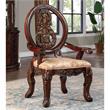 Furniture of America Roo Solid Wood Padded Arm Chair in Cherry (Set of 2)