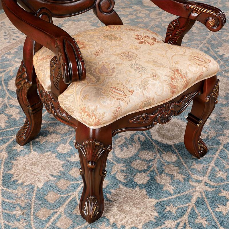 Furniture of America Roo Solid Wood Padded Arm Chair in Cherry (Set of 2)