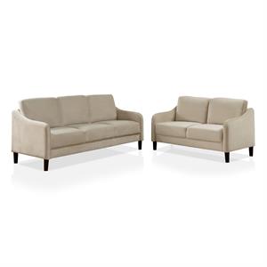 furniture of america derra contemporary fabric 2-piece sofa set