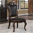 Furniture of America Lido Solid Wood Padded Side Chair in Walnut (Set of 2)
