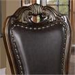 Furniture of America Lido Solid Wood Padded Side Chair in Walnut (Set of 2)