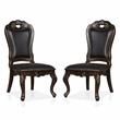 Furniture of America Lido Solid Wood Padded Side Chair in Walnut (Set of 2)