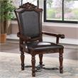 Furniture of America Exa Traditional Wood Padded Armchair in Cherry (Set of 2)
