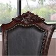 Furniture of America Exa Traditional Wood Padded Armchair in Cherry (Set of 2)