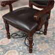 Furniture of America Exa Traditional Wood Padded Armchair in Cherry (Set of 2)