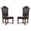 Furniture of America Exa Wood Padded Side Chair in Brown Cherry (Set of 2)
