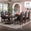 Furniture of America Exa Traditional Wood Expandable Dining Table in Cherry