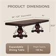 Furniture of America Exa Traditional Wood Expandable Dining Table in Cherry