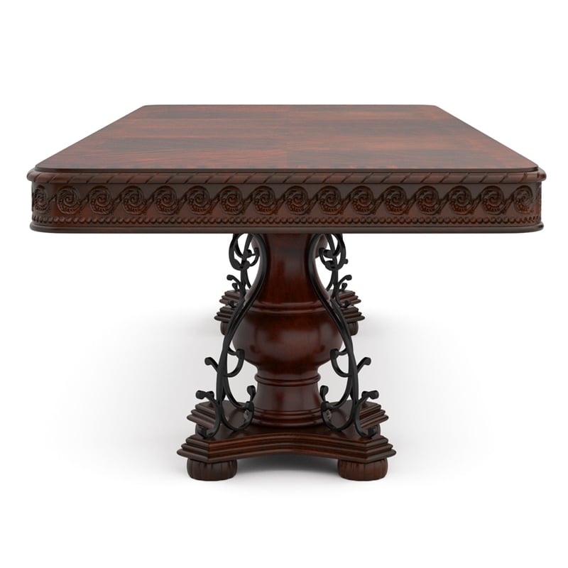 Furniture of America Exa Traditional Wood Expandable Dining Table in Cherry