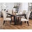Furniture of America Kay Rustic Wood 7-Piece Dining Set in Black and Beige