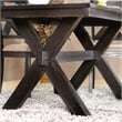 Furniture of America Kay Rustic Wood 7-Piece Dining Set in Black and Beige