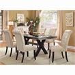 Furniture of America Kay Rustic Wood 7-Piece Dining Set in Black and Beige