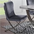 Furniture of America Loz Glam Velvet Upholstered Side Chair in Gray (Set of 2)
