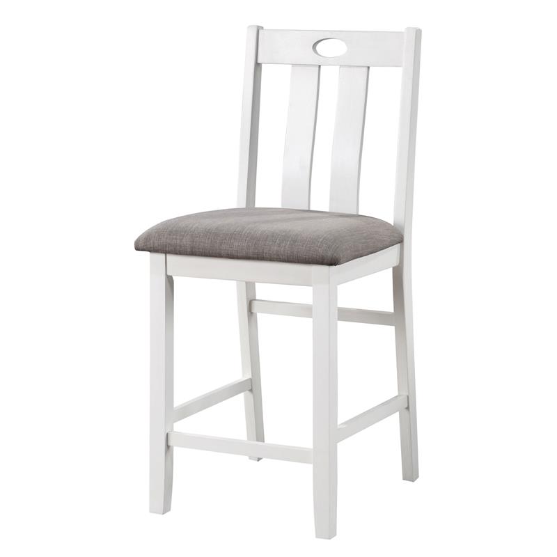Furniture of America Zinia Transitional Wood 5-Piece Counter Dining Set in White