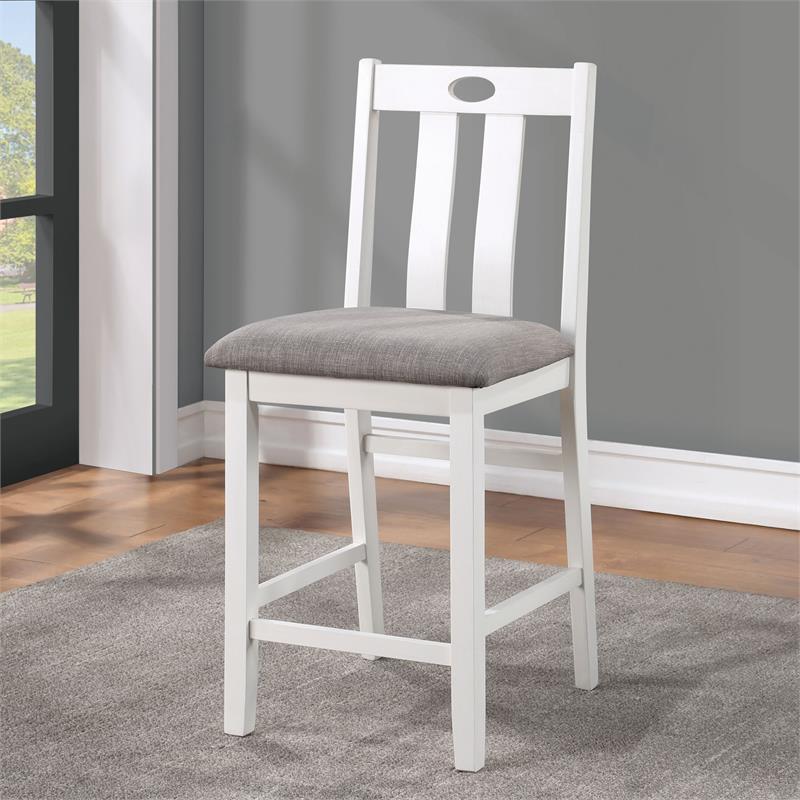 Furniture of America Zinia Transitional Wood 5-Piece Counter Dining Set in White