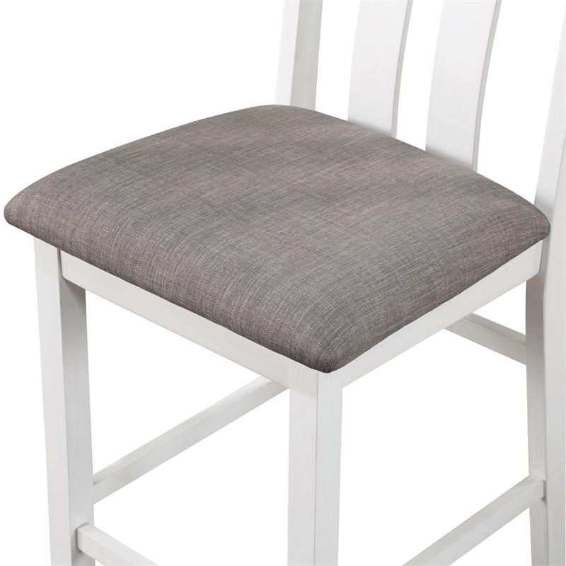 Furniture of America Zinia Transitional Wood 5-Piece Counter Dining Set in White