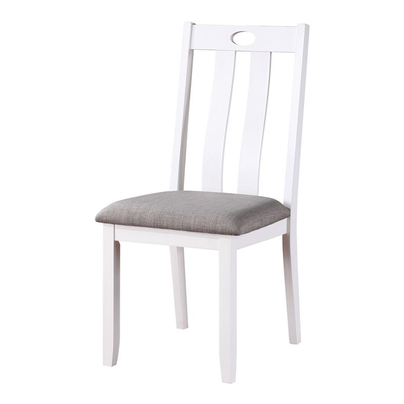 Furniture of America Zinia Transitional Wood 5-Piece Dining Table Set in White
