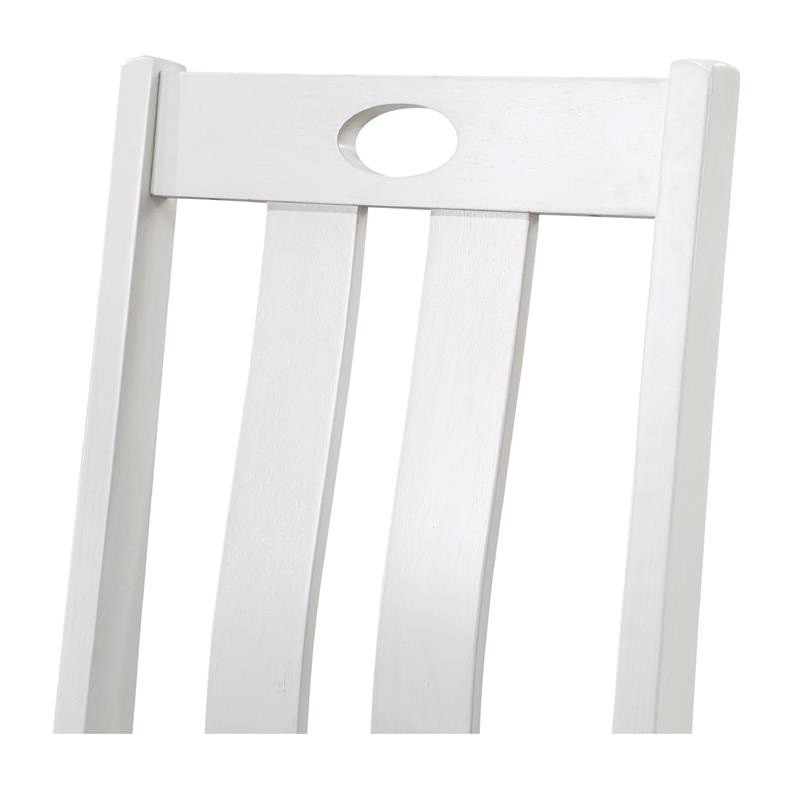 Furniture of America Zinia Transitional Wood 5-Piece Dining Table Set in White