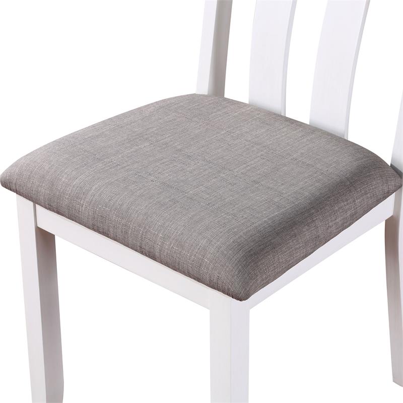 Furniture of America Zinia Transitional Wood 5-Piece Dining Table Set in White