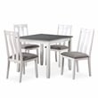 Furniture of America Zinia Transitional Wood 5-Piece Dining Table Set in White