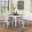 Furniture of America Zinia Transitional Wood 5-Piece Dining Table Set in White