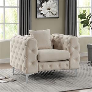 furniture of america mayir contemporary fabric tufted chair