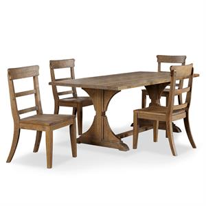 furniture of america taz rustic solid wood 5-piece dining table set in natural