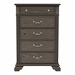 Furniture of America Charo Traditional Wood 5-Drawer Chest in Gray