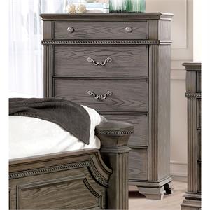 furniture of america charo traditional wood 5-drawer chest