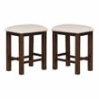 Furniture of America Ena Rustic Wood Padded Counter Stool in Oak (Set of 2)
