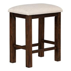 furniture of america ena rustic wood padded counter stool in oak (set of 2)
