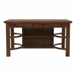Furniture of America Ena Rustic Solid Wood Storage Counter Dining Table in Oak