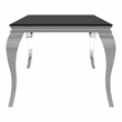 Furniture of America Edi Glam Rectangle Glass Top Dining Table in Black