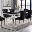 Furniture of America Edi Glam Rectangle Glass Top Dining Table in Black