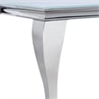 Furniture of America Edi Glam Rectangle Glass Top Dining Table in White