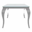 Furniture of America Edi Glam Rectangle Glass Top Dining Table in White
