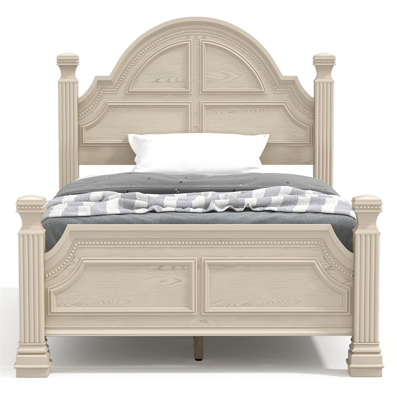 Furniture of America Charo Traditional Wood Eastern King Panel Bed in White