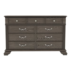 Furniture of America Charo Traditional Wood 9-Drawer Dresser in Gray