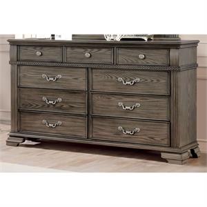 furniture of america charo traditional wood 9-drawer dresser