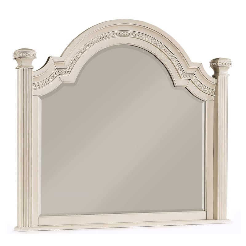 Furniture of America Charo Traditional Wood Framed Mirror in Antique White