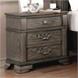 Furniture of America Charo Wood 2-Drawer Nightstand with USB Port in Gray