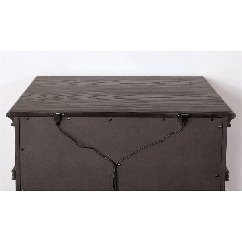 Furniture of America Charo Wood 2-Drawer Nightstand with USB Port in Gray