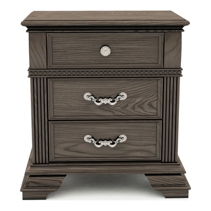 Furniture of America Charo Wood 2-Drawer Nightstand with USB Port in Gray